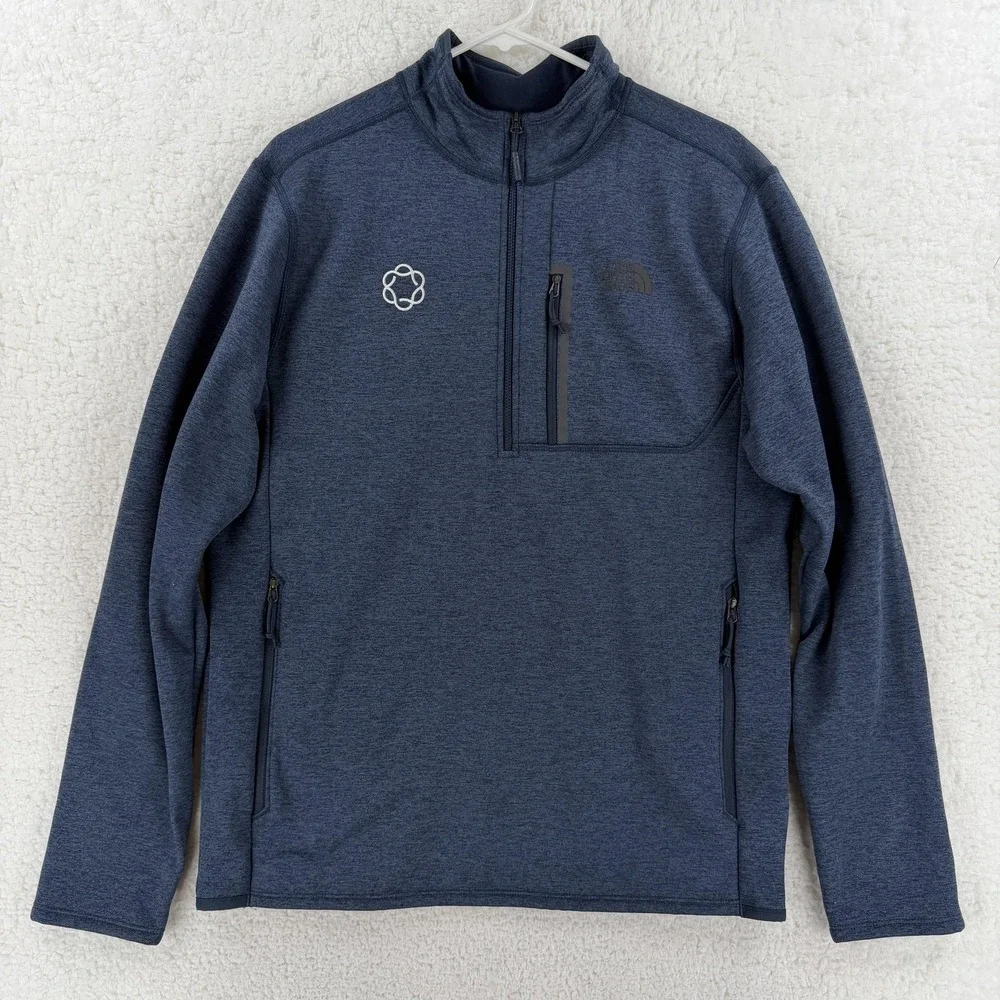 The North Face Jacket Mens Medium Blue Thermal 1/4 Zip Fleece‎ Pullover NF0A7V63